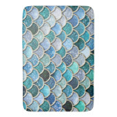 Silver Sparkle Glitter Mermaid Scales Badmat (Voorkant Verticaal)