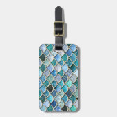 Silver Sparkle Glitter Mermaid Scales Bagagelabel (Voorkant verticaal)
