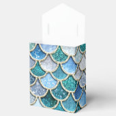 Silver Sparkle Glitter Mermaid Scales Bedankdoosjes (Geopend)