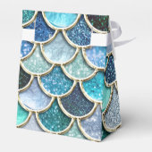 Silver Sparkle Glitter Mermaid Scales Bedankdoosjes (Achterkant)