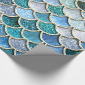 Silver Sparkle Glitter Mermaid Scales Cadeaupapier (Hoek)