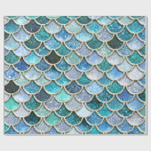 Silver Sparkle Glitter Mermaid Scales Cadeaupapier (Vlak)