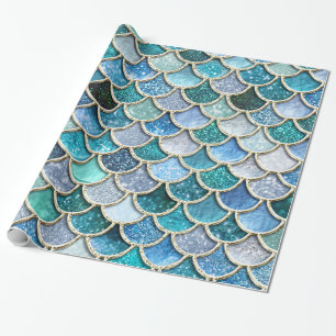 Silver Sparkle Glitter Mermaid Scales Cadeaupapier