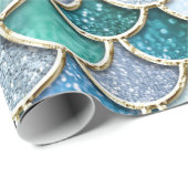 Silver Sparkle Glitter Mermaid Scales Cadeaupapier (Rol Hoek)
