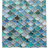Silver Sparkle Glitter Mermaid Scales Douchegordijn (Voorkant)