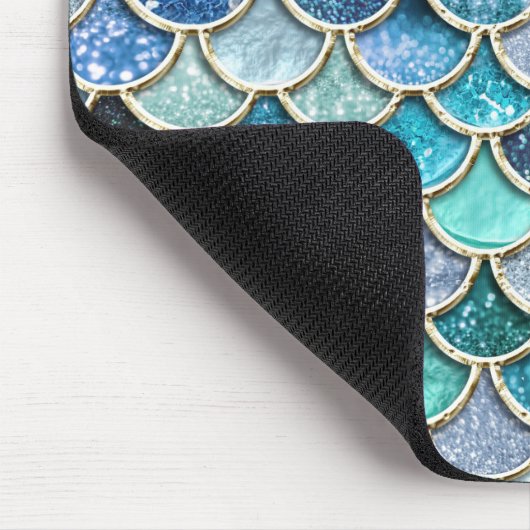 Silver Sparkle Glitter Mermaid Scales Muismat (Hoek)