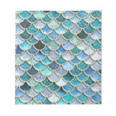 Silver Sparkle Glitter Mermaid Scales Notitieblok (Voorkant)