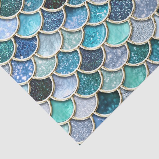 Silver Sparkle Glitter Mermaid Scales Tissuepapier (Detail)