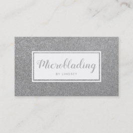 Silver Sparkle Glitter Microblading Therapit Visitekaartje