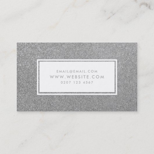 Silver Sparkle Glitter Microblading Therapit Visitekaartje (Achterkant)