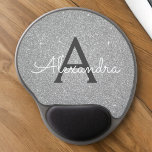 Silver Sparkle Glitter Monogram Name Mousepad Gel Muismat<br><div class="desc">Silver Sparkle Glitter Monogram Naam Monogram Mousepad. Deze Mousepad kan worden aangepast om uw voornaam op te nemen. Neem contact op met de ontwerper voor aangepaste overeenkomende items.</div>