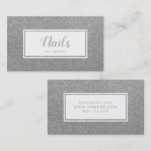Silver Sparkle Glitter Nail Artist Visitekaartje (Voorkant / Achterkant)