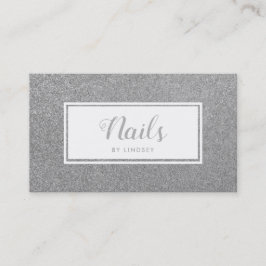 Silver Sparkle Glitter Nail Artist Visitekaartje