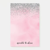 Silver Sparkle Glitter Pink Waterverf Post-it® Notes (Voorkant)
