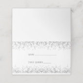 Silver Sparkle Glitter Place Card Plaatskaartje (Buitenkant ongevouwen)