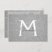 Silver Sparkle Glitter Quinceanera De datum opslaa Save The Date (Voorkant / Achterkant)