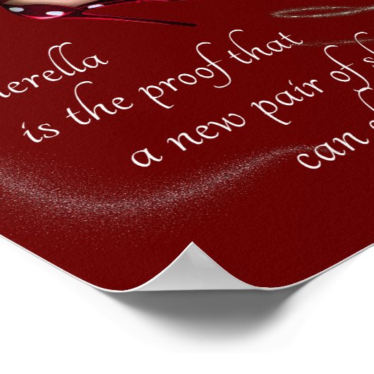 Silver Sparkle Glitter Red Polka Dot Shoes Poster (Hoek)