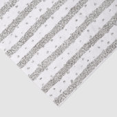 Silver Sparkle Glitter Stripes Dots Christmas Tissuepapier (Detail)
