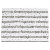 Silver Sparkle Glitter Stripes Stippen Groot Cadeauzakje (Achterkant)