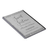 Silver Sparkle Glitter Sweet 16 gastenboek Notitieboek (Rechterzijde)