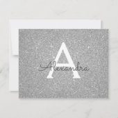 Silver Sparkle Glitter Sweet 16 Save the Date (Voorkant)