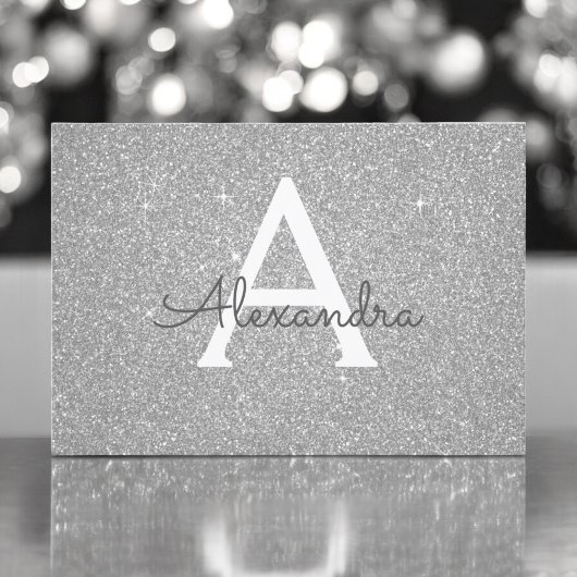 Silver Sparkle Glitter Sweet 16 Save the Date