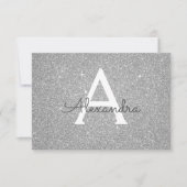 Silver Sparkle Glitter Sweet 16 Save the Date (Voorkant)