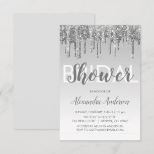 Silver Sparkle Glitter Vrijgezellenfeest Kaart
