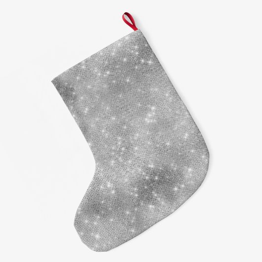 Silver Sparkle Grote Kerstsok (Achterkant (Hangend))