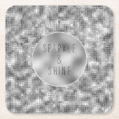 Silver Sparkle Kartonnen Onderzetters (Voorkant)