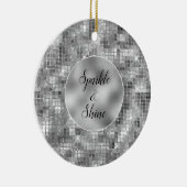Silver Sparkle Keramisch Ornament (Rechts)