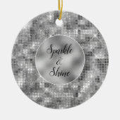 Silver Sparkle Keramisch Ornament (Voorkant)