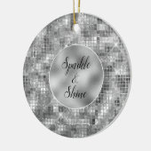 Silver Sparkle Keramisch Ornament (Links)