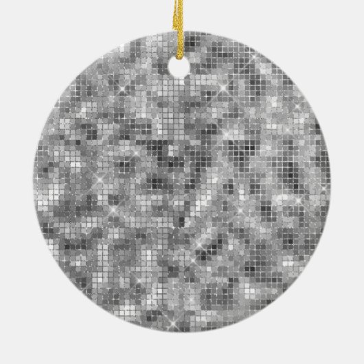 Silver Sparkle Keramisch Ornament (Achterkant)