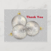 Silver Sparkle Kerstmis Bauble Grafisch Dank u Briefkaart (Voorkant)