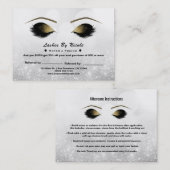 Silver Sparkle Lashes Refer Friend Aftercare Aanbevelingskaartje (Voorkant / Achterkant)