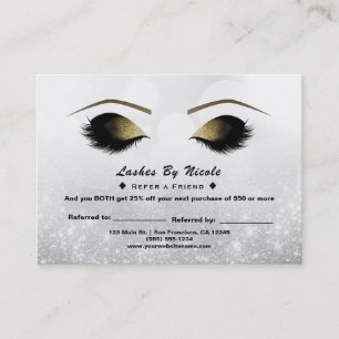 Silver Sparkle Lashes Refer Friend Aftercare Aanbevelingskaartje