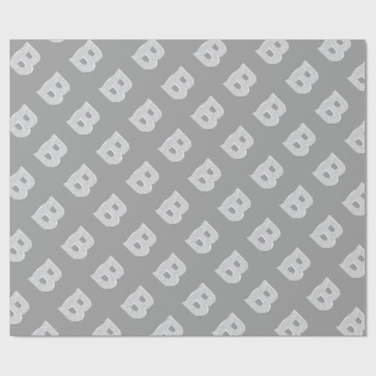 Silver Sparkle Letter B Cadeaupapier (Vlak)