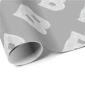 Silver Sparkle Letter B Cadeaupapier (Rol Hoek)