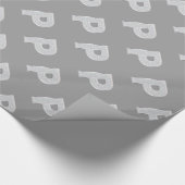 Silver Sparkle Letter P Cadeaupapier (Hoek)