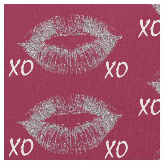 Silver Sparkle Lips XOXO Stof (Close Up)