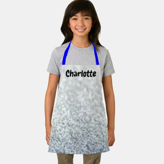 Silver Sparkle Look Blauw Strings Meisje Diva Styl Schort (Insitu)