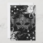 Silver Sparkle Magical Night Masquerade Invitation Kaart (Achterkant)