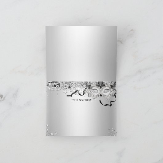 Silver Sparkle Mask Masquerade Bedankt (Binnen)