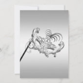 Silver Sparkle Masquerade Quinceanera Party Kaart (Achterkant)