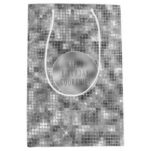 Silver Sparkle Medium Cadeauzakje (Voorkant)