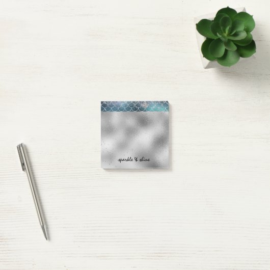 Silver Sparkle Mermaid Post-it® Notes (Kantoor)