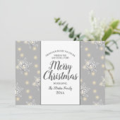 Silver Sparkle Merry-Wenskaart voor kerstmis Kaart (Staand voorkant)