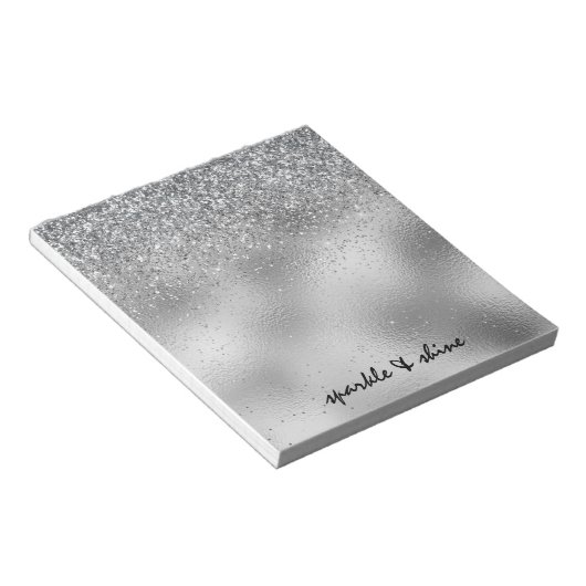 Silver Sparkle Notitieblok (Schuin)