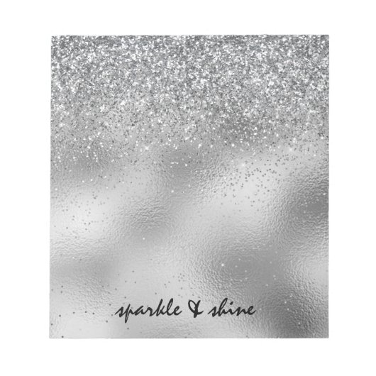 Silver Sparkle Notitieblok (Voorkant)